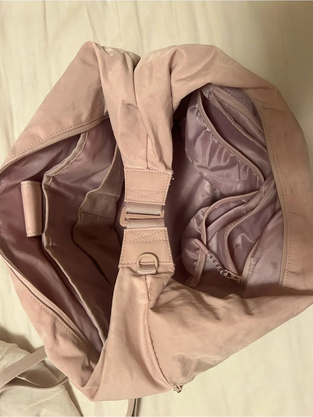 BEIS Crescent Catch All Convertible Bag in Atlas Pink